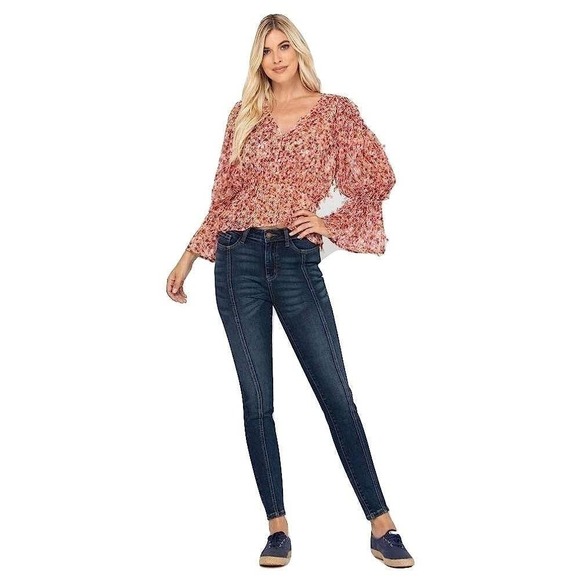 Judy Blue High Rise Mid Seam Stitch Skinny Fit Ankle Jeans Blue Size 7/28 - Picture 1 of 6